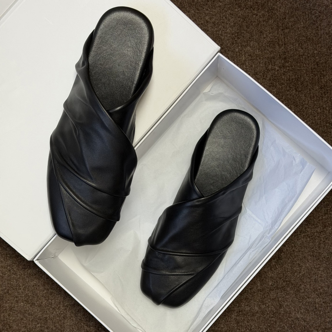 Scarpe in pelle nera vintage,  - Mule Slip On recensione e prezzo